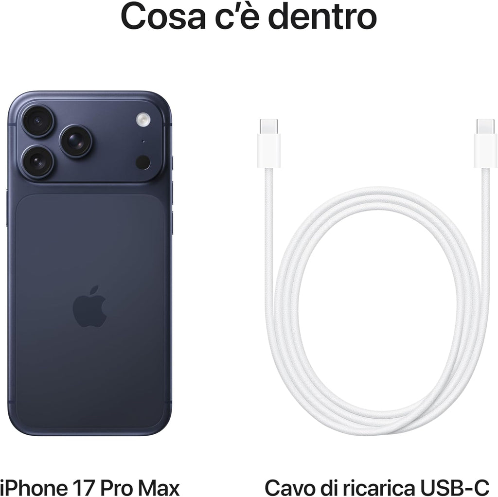 Apple iPhone 17 Pro Max 256 GB; display 6,9; A19 Pro GARANZIA ITA Blu Profondo