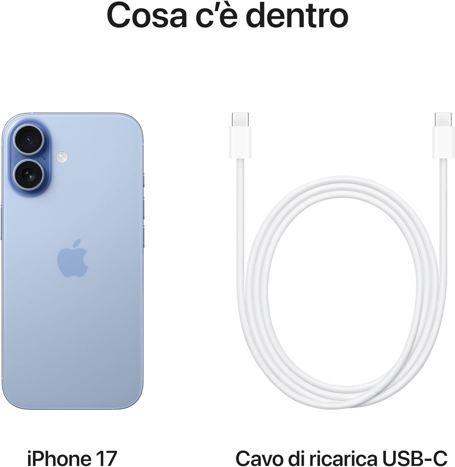 Apple iPhone 17 256 GB AZZURRO NEBBIA CPU A19; 1 ANNO GARANZIA APPLE