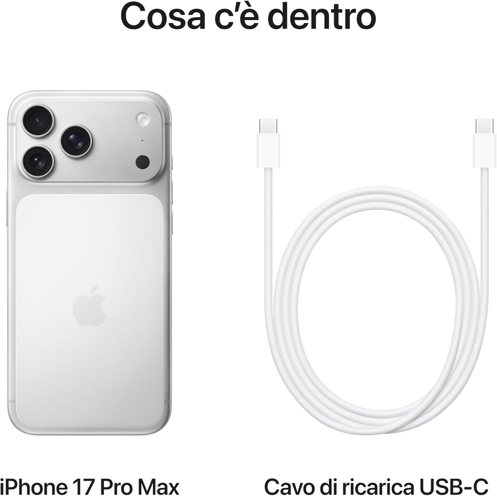Apple iPhone 17 Pro Max 256 GB; display 6,9; A19 Pro GARANZIA ITA Silver